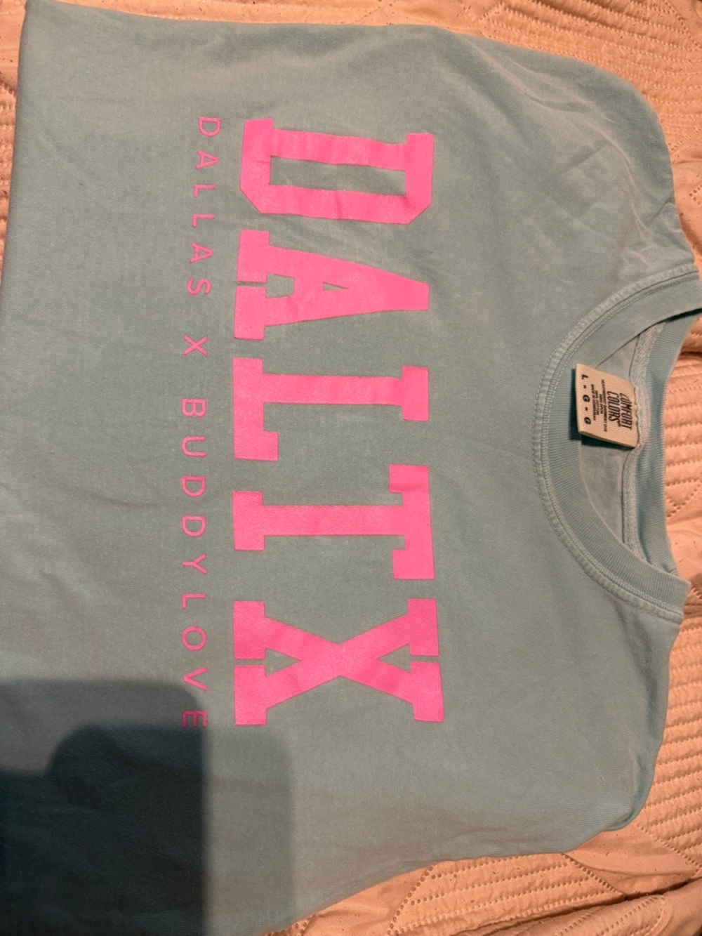 Comfort Colors Teal Short Sleeve buddy love tee